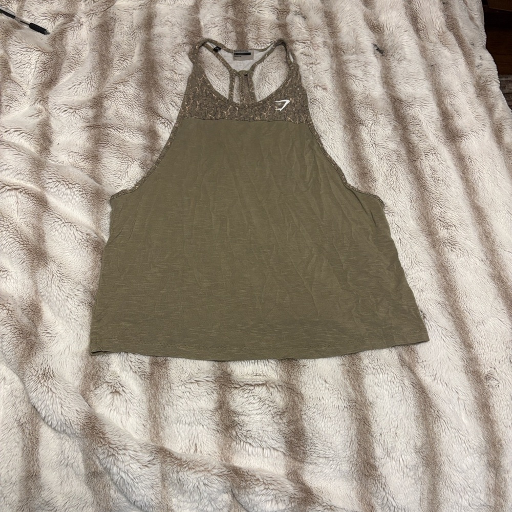 Gymshark Beige Patterned Sports Bra
